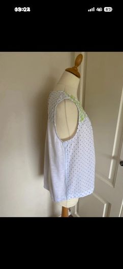 White Stuff size 10 cotton embroidered top
