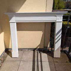 White Painted Wooden Fireplace Surround / Frame