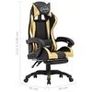 Racing Chair with Footrest Gold and Black Faux Leather Image 6