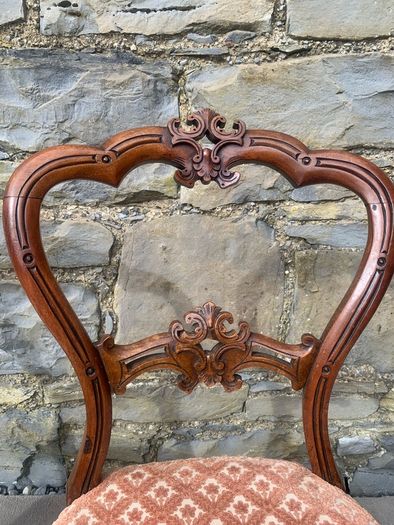 Victorian Carved Walnut Chairs.