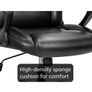Executive Office Chair, PU Leather Ergonomic Desk Chair, Black High Back, Thick Padded Cushion, Heavy Duty, Height Adjustable, Soft Arms, Reinforced, Comfortable Business Computer Chairs Image 2