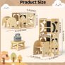 4-In-1 Toddler Kitchen Step Stool - Foldable Learning Standing Tower with Blackboard - Convertible Wooden Kitchen Stool Helper for Kids Boys Girls (Natural) Image 2