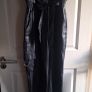 Bershka Black High Waisted Faux Leather Trousers Image 2
