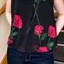 Quiz - Summer top black with roses - Size  XL / 42 / 14 Image 5