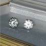 Hallmarked Silver Vintage Solitaire Earrings Image 10
