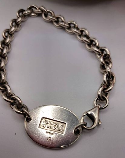 sterling silver oval history of Ireland  bracelet 1970's