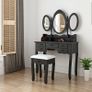 BRAND NEW Carved Dressing Table With Stool,Adjustable Makeup Mirrors with 7 drawers Image 8