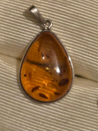 925 Sterling Silver Baltic Amber Pendant