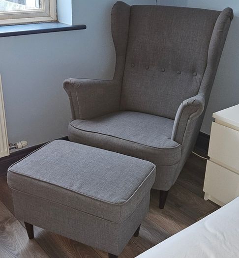 IKEA armchair STRANDMON with stool