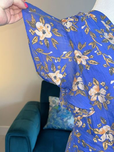 Ladies Blue Short Sleeve Floral Dress from Monsoon