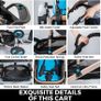BRAND NEW 2 in 1 Portable Baby Stroller Blue Anti-Shock Springs Foldable Luxury Baby Stroller Adjustable High View Pram Stollers Image 2