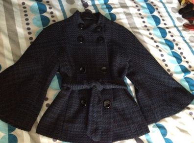 NEXT.. Ladies Navy Print Batwing Coat (size 10)