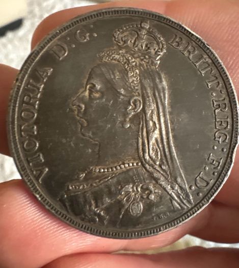 1889 Queen Victoria Silver Crown Coin Jubilee Head
