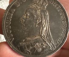 1889 Queen Victoria Silver Crown Coin Jubilee Head