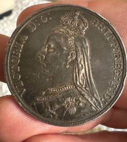 1889 Queen Victoria Silver Crown Coin Jubilee Head
