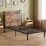 3ft Single Bed Frame with Storage Wooden Headboard, 90x190cm LED Light & Charging Station, Platform Metal Bed Frame Single, with Underbed Storage, Strong Metal Slat Support Image 2