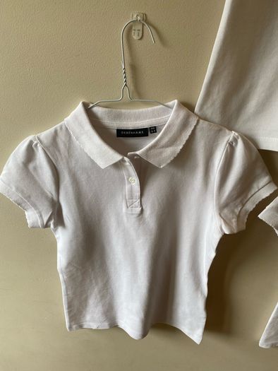 3 White girls polo shirts (new/as new) age 8-9