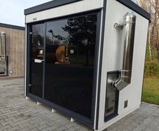 Sauna with wood fire stove