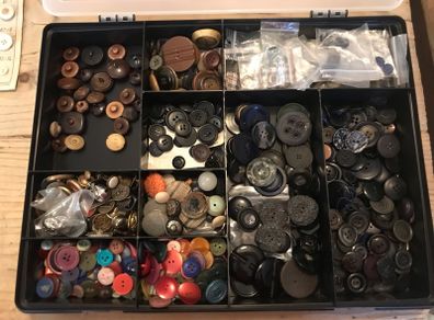 Very large box of assorted buttons