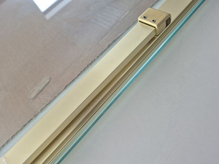 shower screen brushed gold