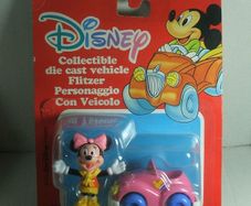 DISNEY MINNIE MOUSE (Mattel Inc.) - diecast car with Minnie Mouse figure (c.1988)