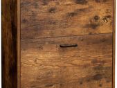 _Shoe cabinet with 2 compartments, Hallway cabinet, adjustable divider, 12 pairs of women's shoes or 8 men's shoes, 60 x 24 x 83.5 cm, industrial style, Rustic brown