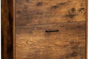 _Shoe cabinet with 2 compartments, Hallway cabinet, adjustable divider, 12 pairs of women's shoes or 8 men's shoes, 60 x 24 x 83.5 cm, industrial style, Rustic brown