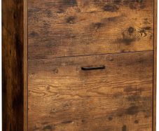 _Shoe cabinet with 2 compartments, Hallway cabinet, adjustable divider, 12 pairs of women's shoes or 8 men's shoes, 60 x 24 x 83.5 cm, industrial style, Rustic brown