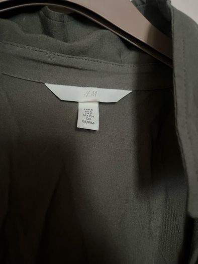 Brand new army green h&m cotton midi shirt dress