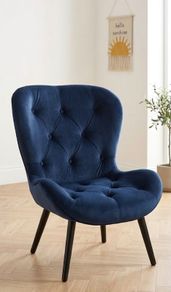 Plush Navy Blue Armchair. Like new.