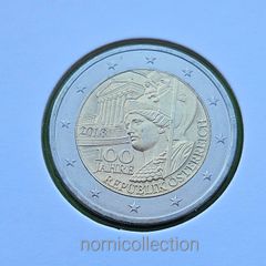 Austria 2018 year Uncirculated 2 Euro coin.