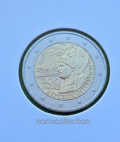 Austria 2018 year Uncirculated 2 Euro coin.