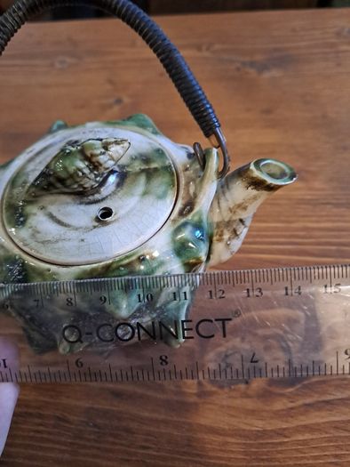 1950s Vintage Japanese Majolica Conch Shell Teapot