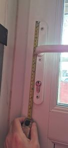 Old white door handle