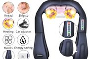 U Shape Electrical Shiatsu Back Neck Shoulder Body Massager Infrared Heated Kneading Car Home Massage
