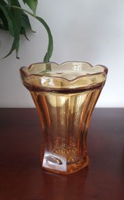 VASE - Vintage - Amber Glass