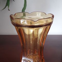 VASE - Vintage - Amber Glass