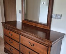 Louis Phillippe Dark Mahogany Wooden Dresser and matching mirror
