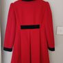 Red Christmas coat with black fur trim Image 3