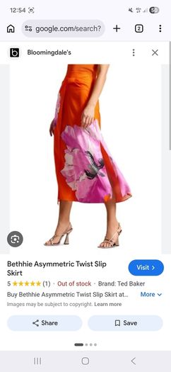 Ted Baker Bethhie Skirt - Orange - Size 3 UK 12 - BNWT RRP 155
