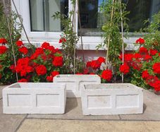 4 antique composite stone windowboxes