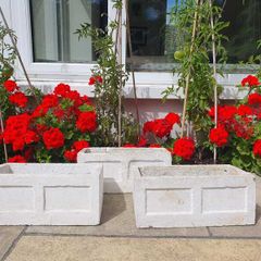 3 antique composite stone windowboxes