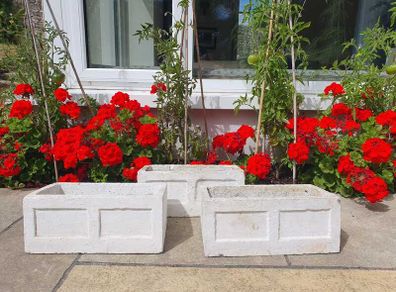 4 antique composite stone windowboxes