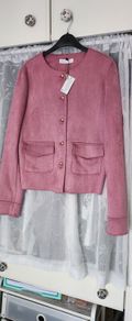 Lovely Faux Suede pink Jacket from Dunnes. Size Sml.
