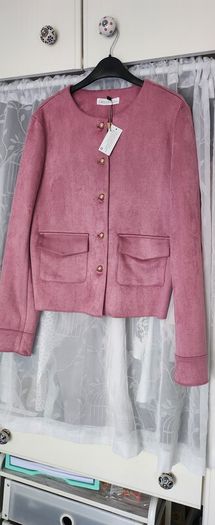 Lovely Faux Suede pink Jacket from Dunnes. Size Sml.