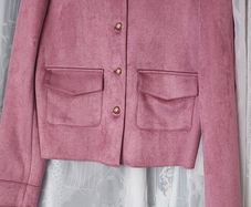 Lovely Faux Suede pink Jacket from Dunnes. Size Sml.