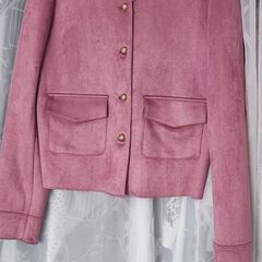 Lovely Faux Suede pink Jacket from Dunnes. Size Sml.