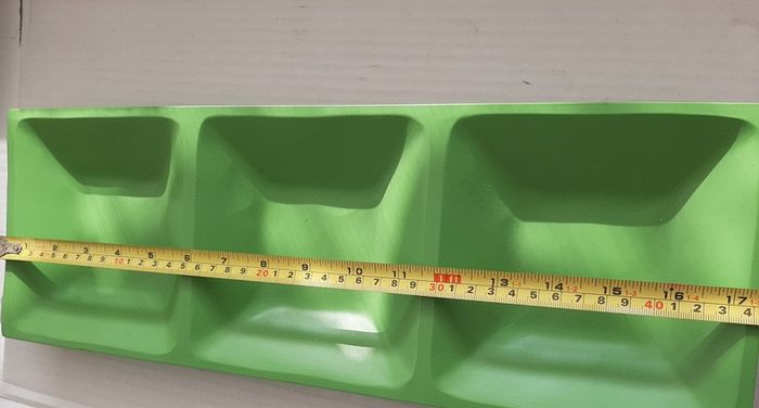New Green 3 dish metal tray