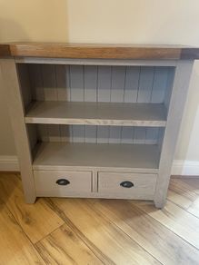 Solid wood grey and oak dining room set