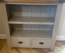 Solid wood grey and oak dining room set